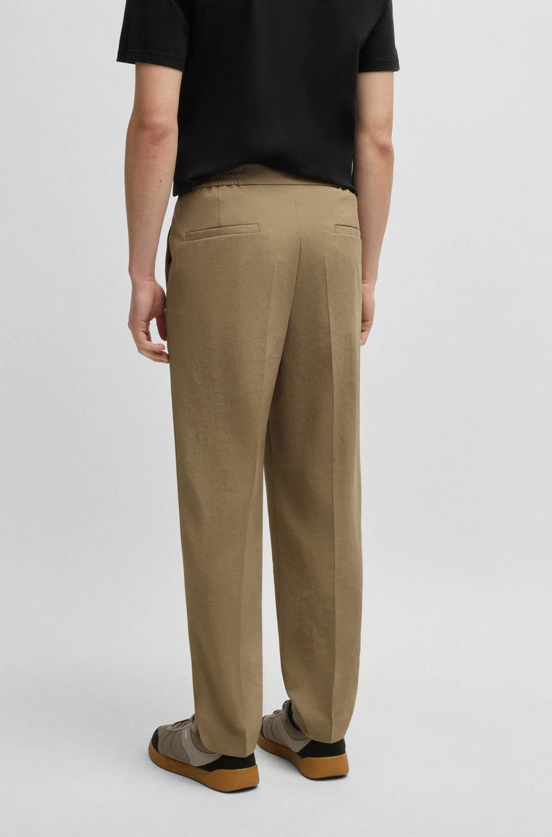 Hugo Slim-fit trousers in melange wrinkle-resistant fabric