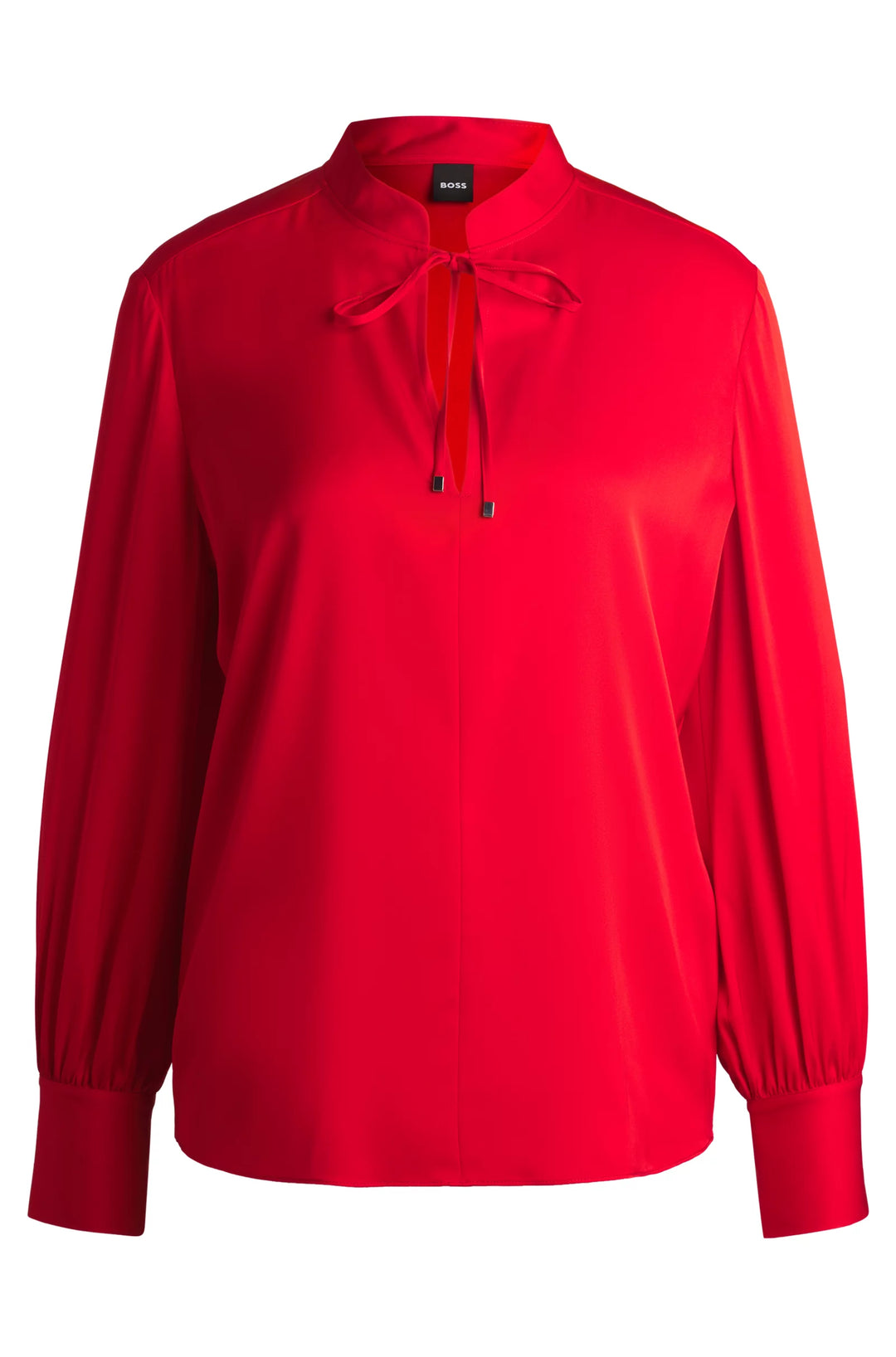 BOSS Relaxed-fit blouse in stretch silk with keyhole neckline
