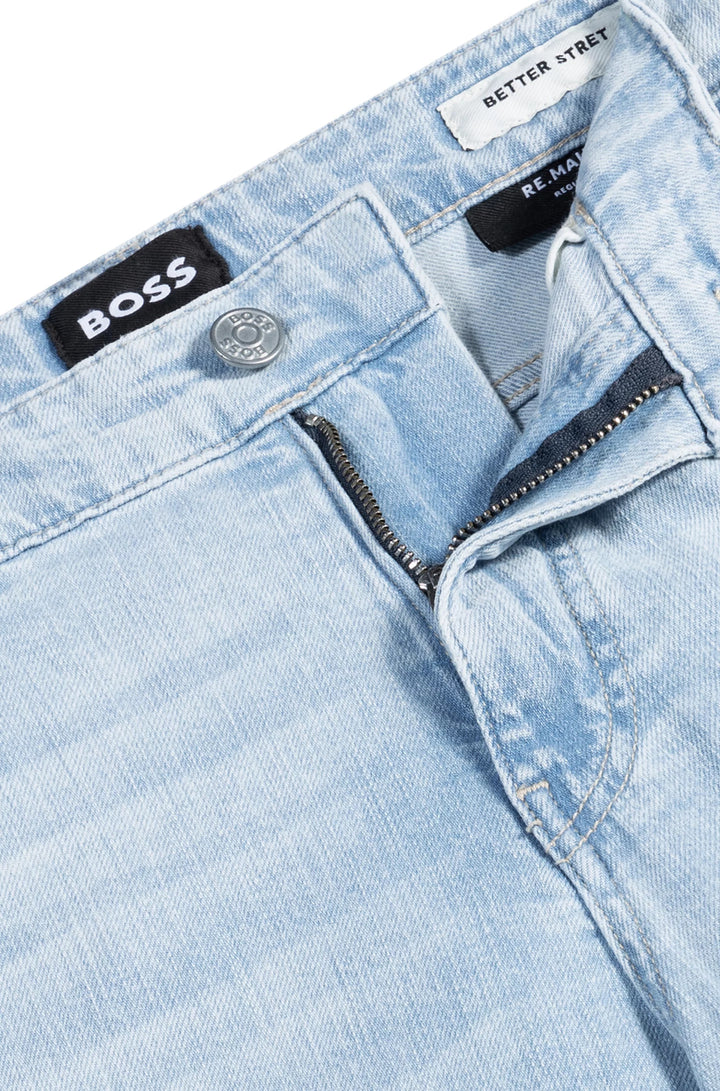 Boss Maine regular-fit jeans in blue mechanical-stretch denim