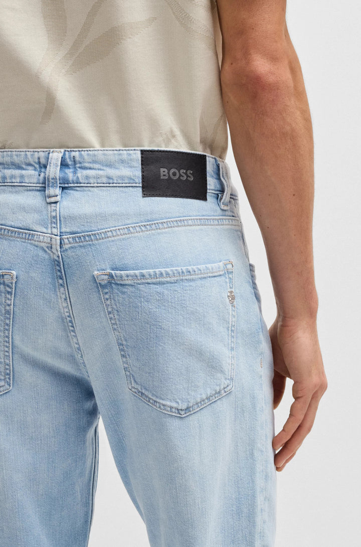 Boss Maine regular-fit jeans in blue mechanical-stretch denim