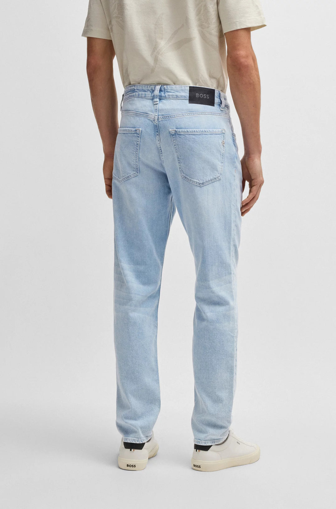 Boss Maine regular-fit jeans in blue mechanical-stretch denim