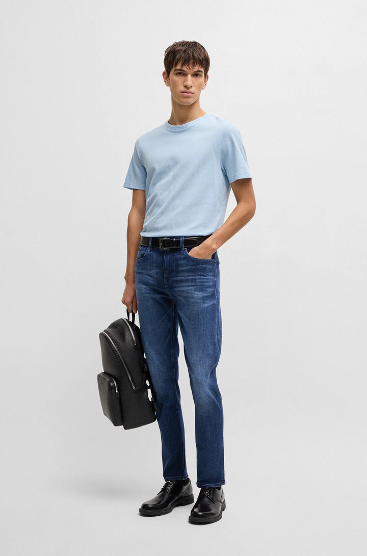 Boss Delaware slim-fit jeans in dark-blue stretch denim