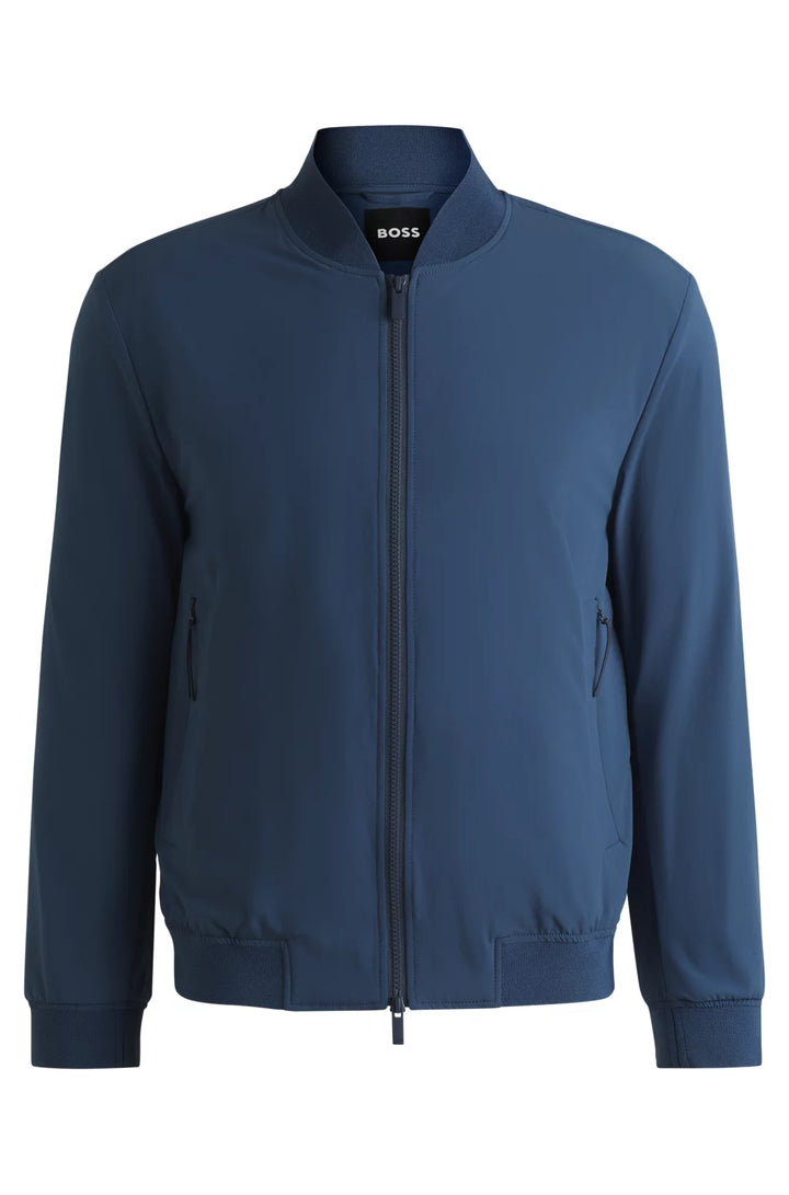 BOSS Slim-fit blouson jacket with knitted trims