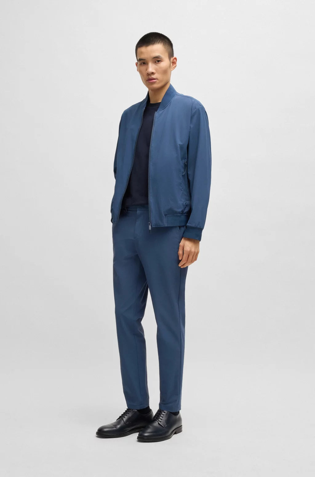 BOSS Slim-fit blouson jacket with knitted trims