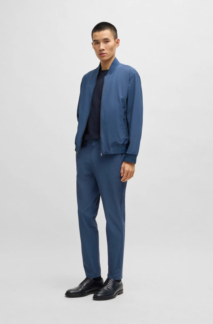 BOSS Slim-fit blouson jacket with knitted trims
