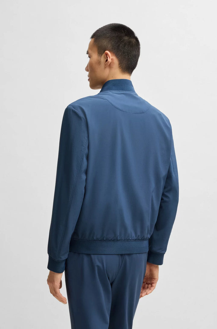BOSS Slim-fit blouson jacket with knitted trims