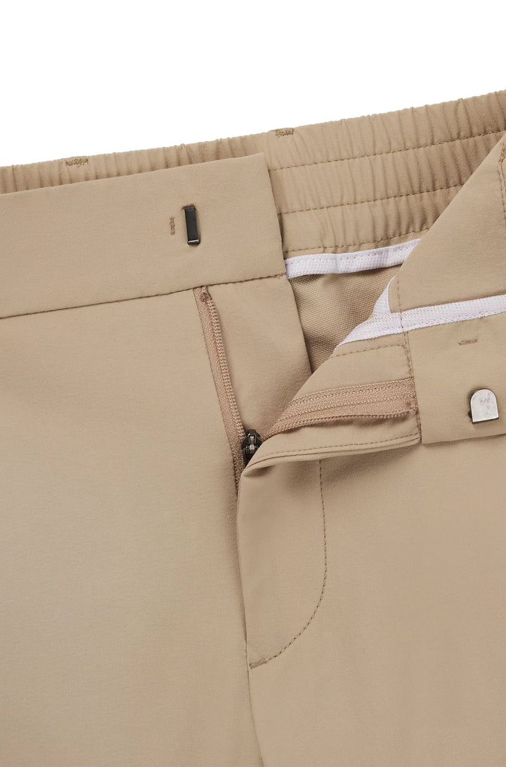 Boss Slim-fit trousers in travel-friendly stretch softshell fabric