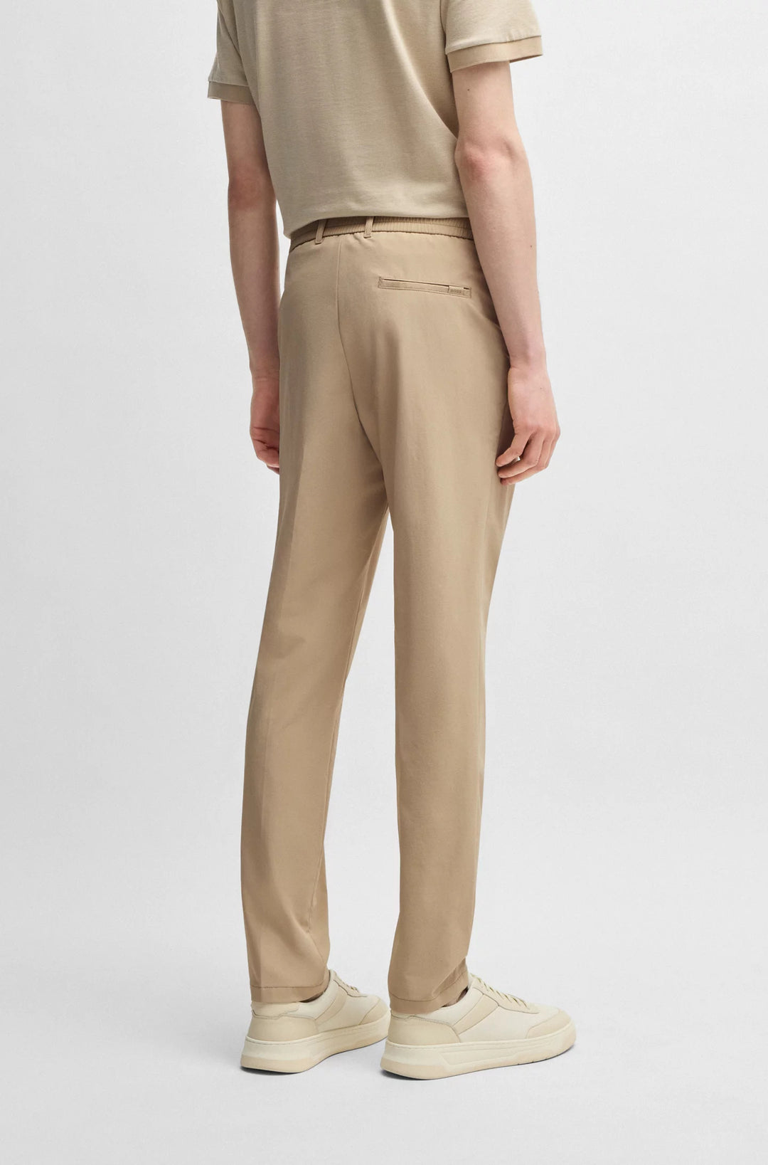 Boss Slim-fit trousers in travel-friendly stretch softshell fabric