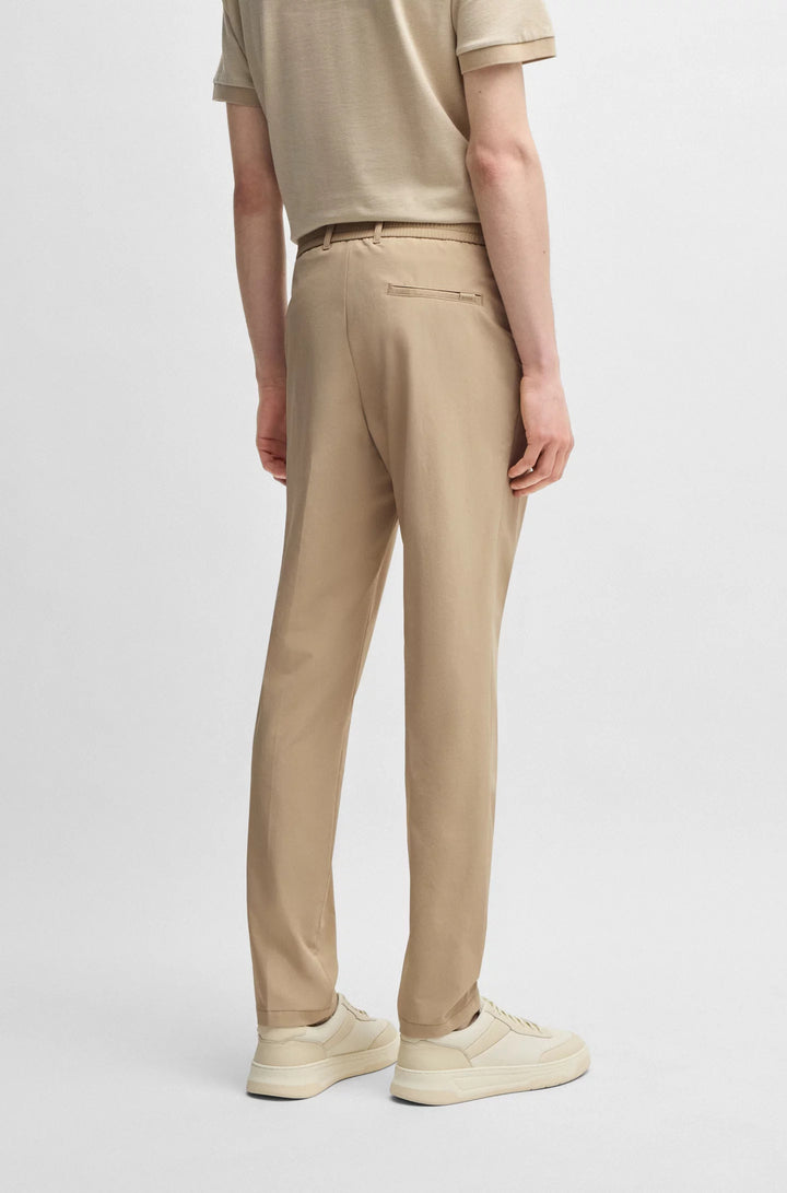 Boss Slim-fit trousers in travel-friendly stretch softshell fabric