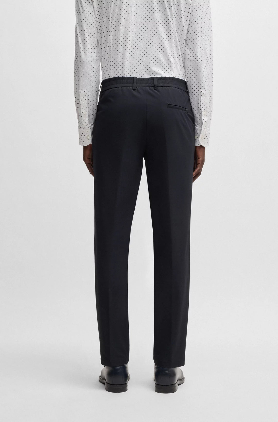 Boss Slim-fit trousers in travel-friendly stretch softshell fabric