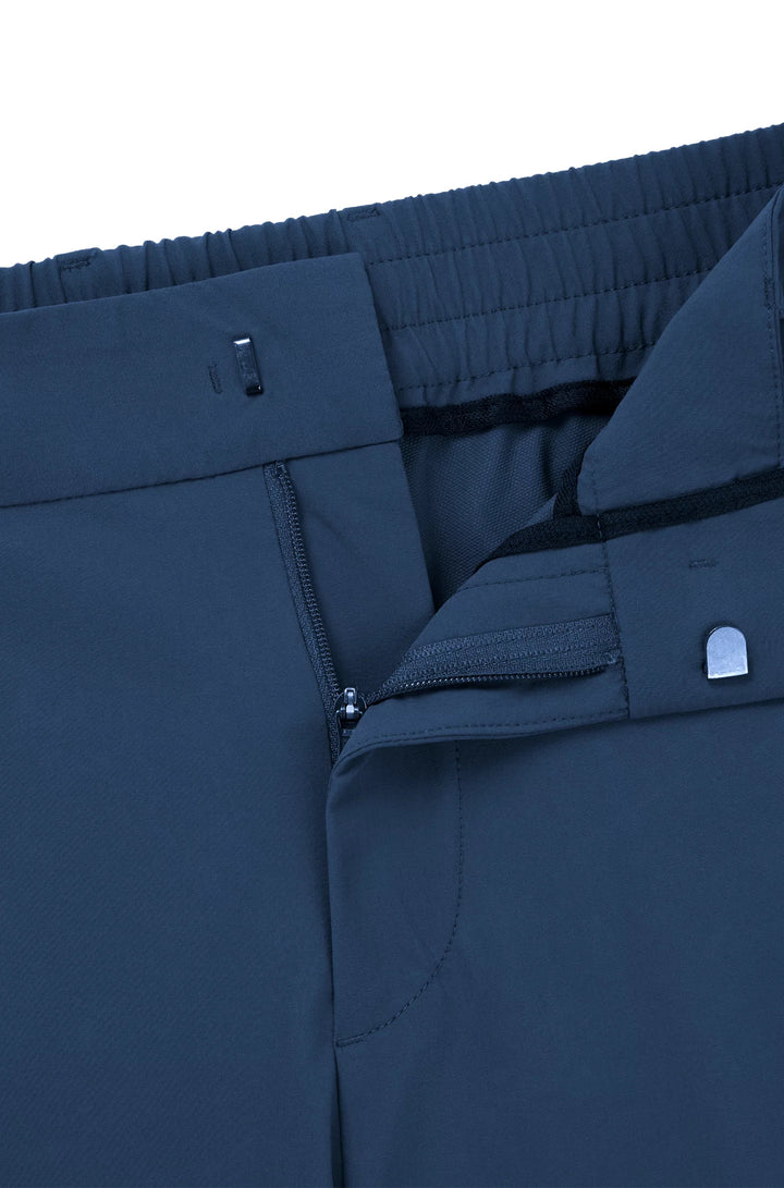 Boss Slim-fit trousers in travel-friendly stretch softshell fabric