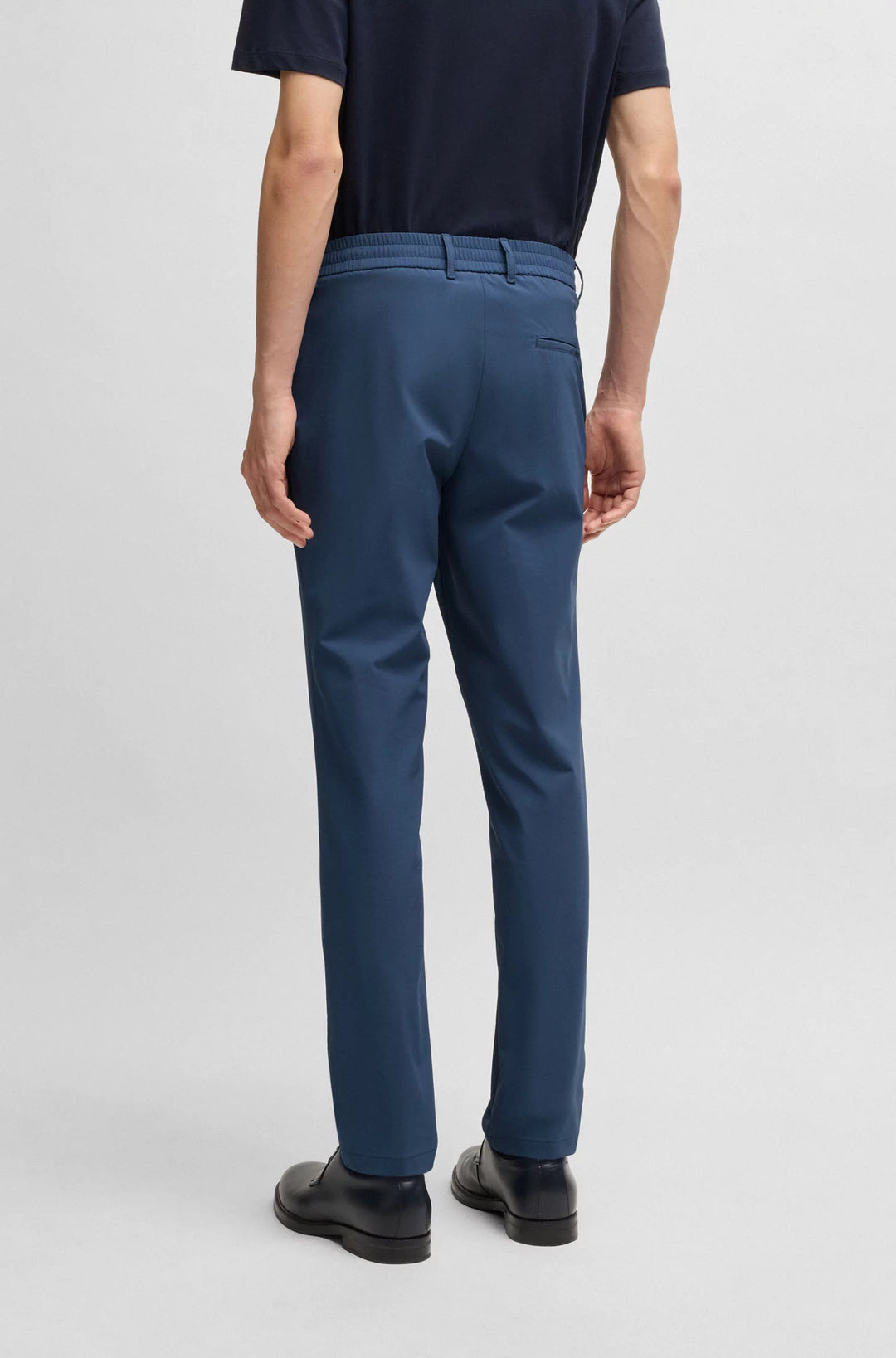 Boss Slim-fit trousers in travel-friendly stretch softshell fabric