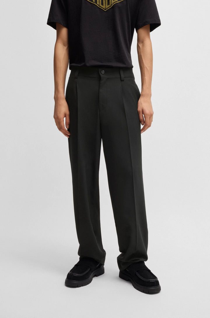 Hugo Modern-fit trousers in stretch twill with front crease