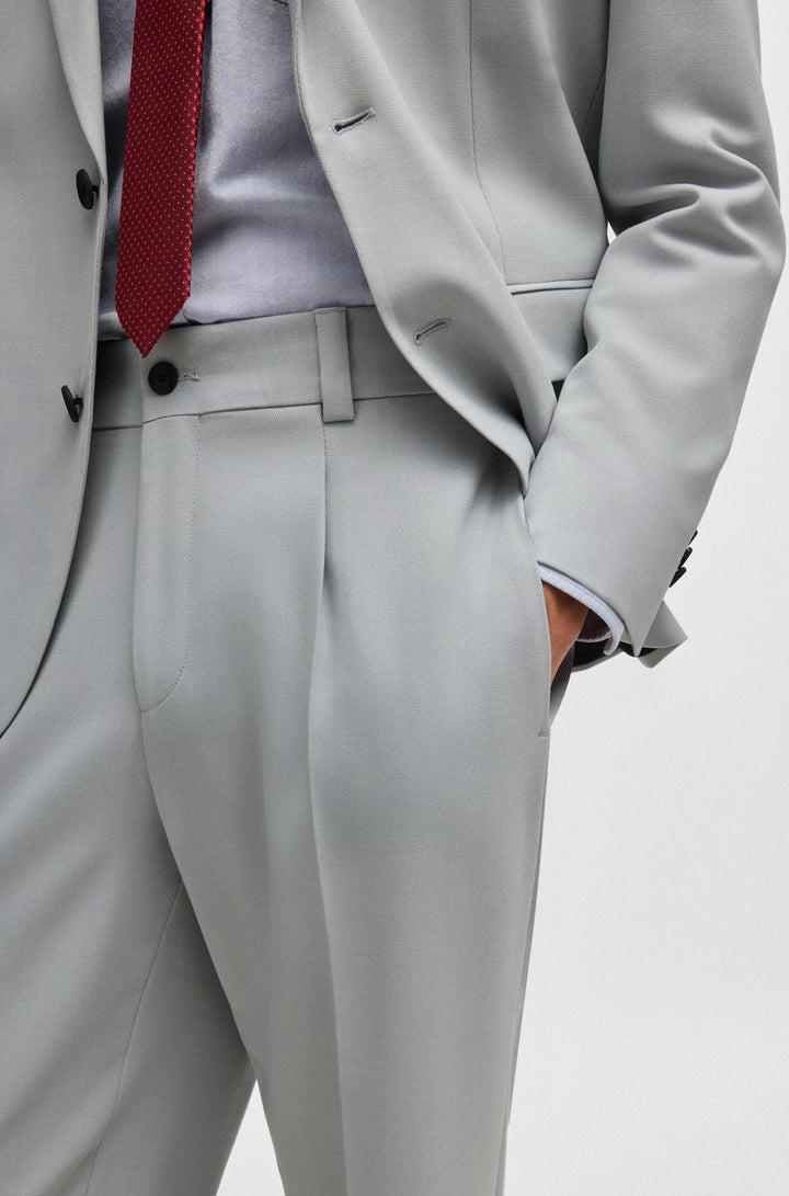 Hugo Modern-fit trousers in stretch twill with front crease