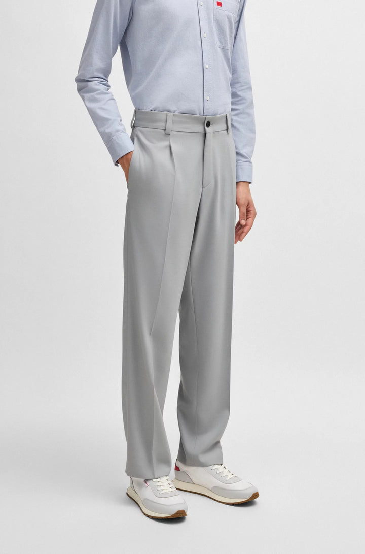 Hugo Modern-fit trousers in stretch twill with front crease