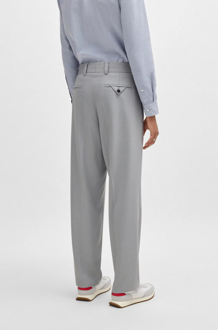 Hugo Modern-fit trousers in stretch twill with front crease