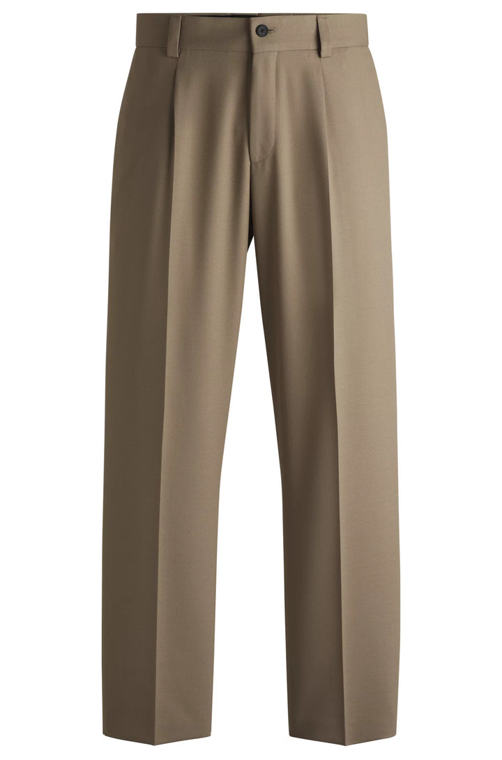 Hugo Modern-fit trousers in stretch twill with front crease