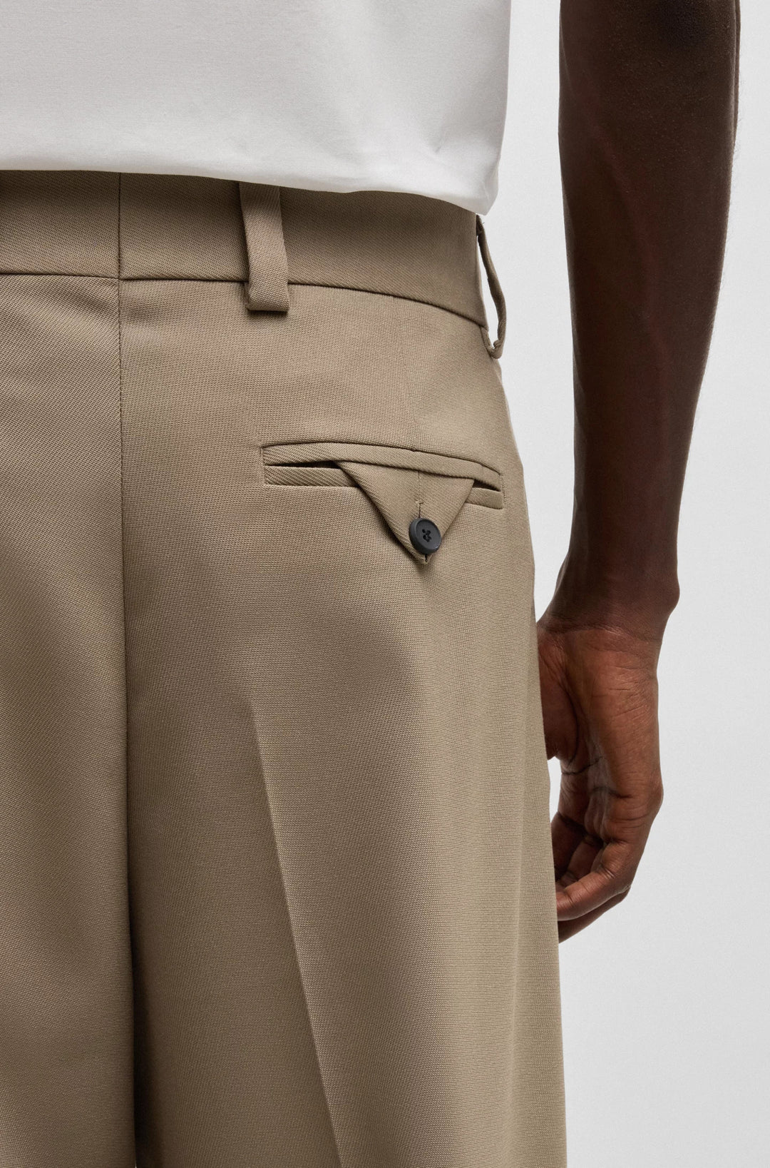 Hugo Modern-fit trousers in stretch twill with front crease