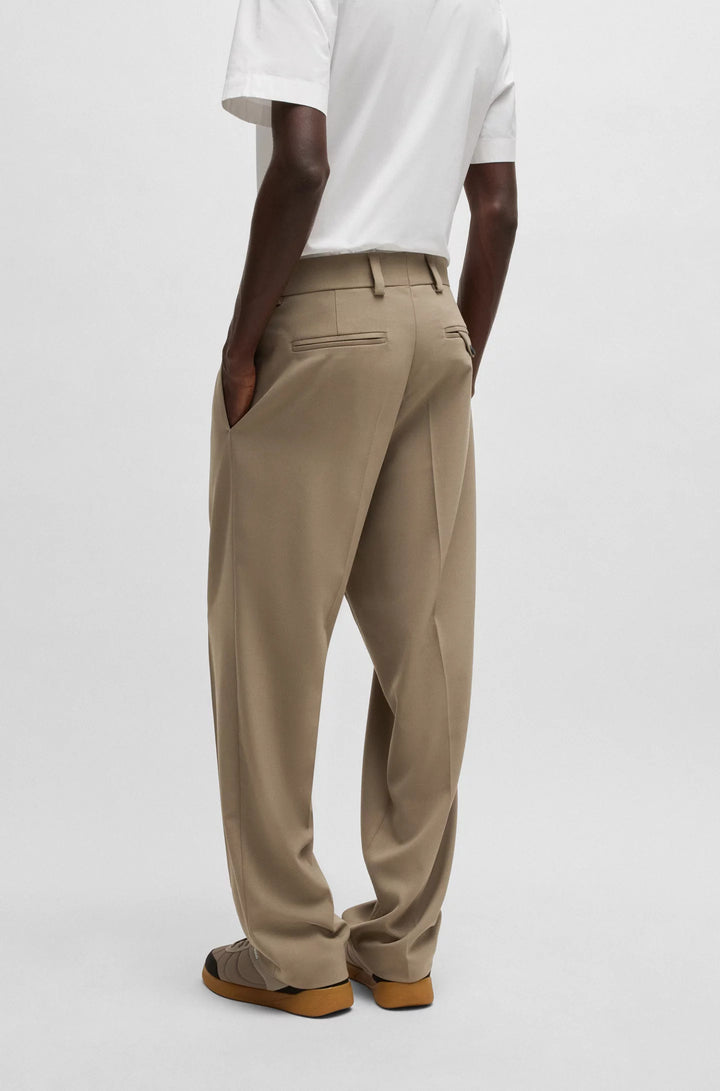 Hugo Modern-fit trousers in stretch twill with front crease