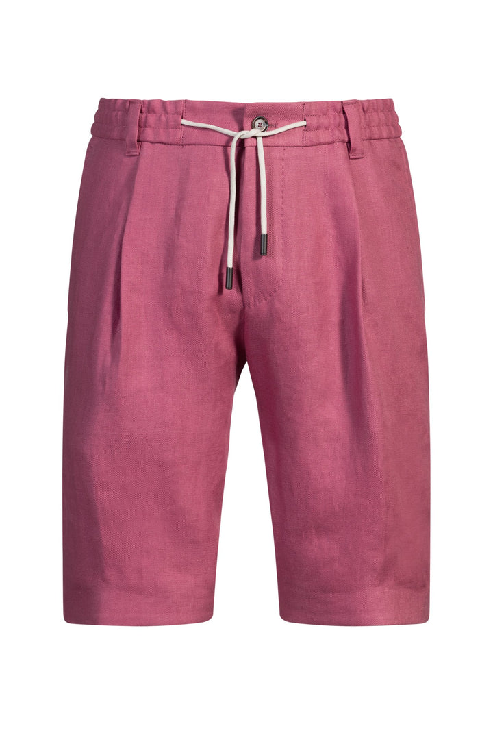 Boss Tapered-fit shorts in wrinkle-resistant linen