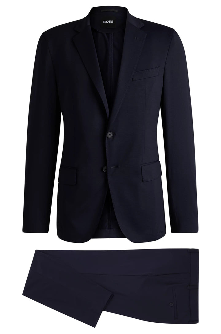Boss Slim-fit washable suit in patterned performance-stretch fabric