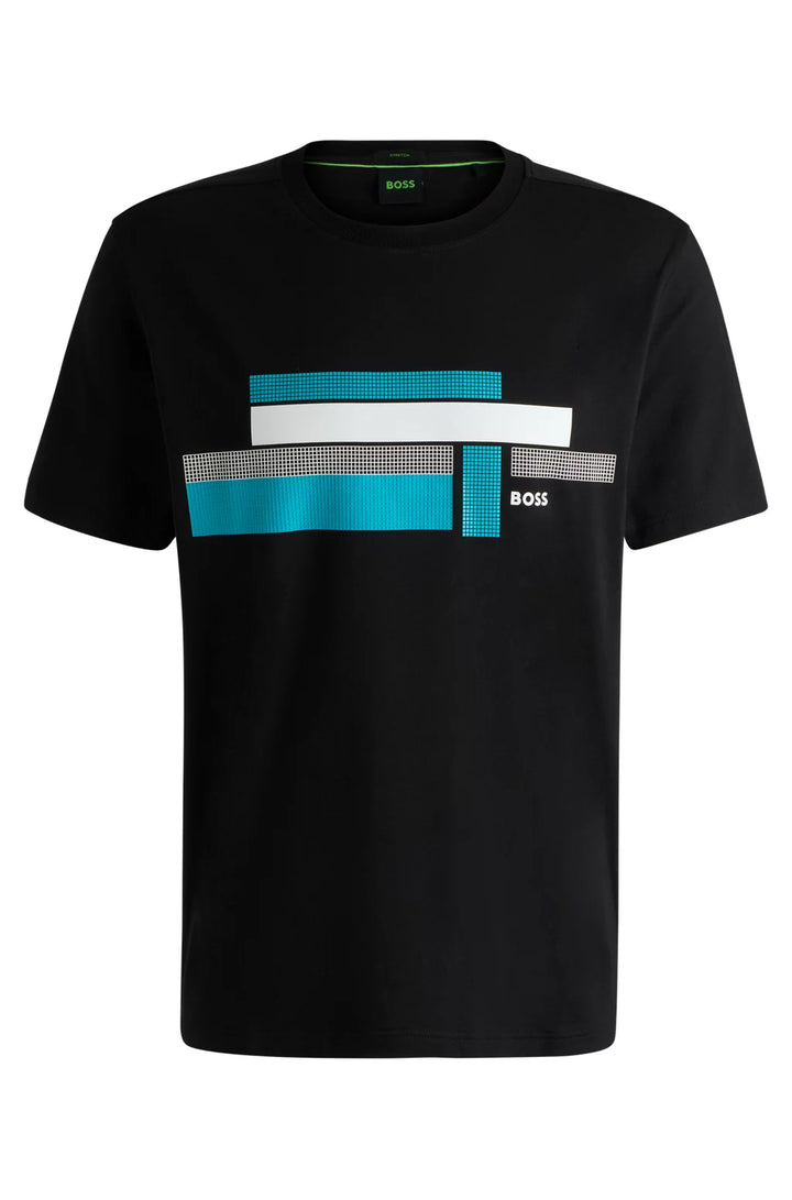 BOSS RELAXED-FIT T-SHIRT IN STRETCH FABRIC WITH LOGO ARTWORK