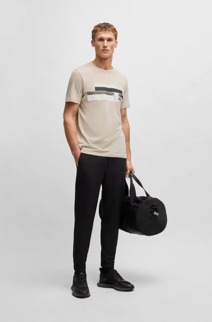 BOSS RELAXED-FIT T-SHIRT IN STRETCH FABRIC WITH LOGO ARTWORK