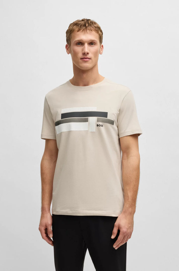 BOSS RELAXED-FIT T-SHIRT IN STRETCH FABRIC WITH LOGO ARTWORK