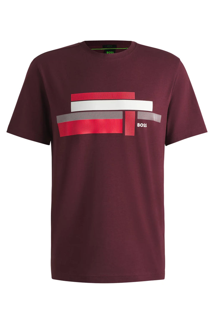 BOSS RELAXED-FIT T-SHIRT IN STRETCH FABRIC WITH LOGO ARTWORK