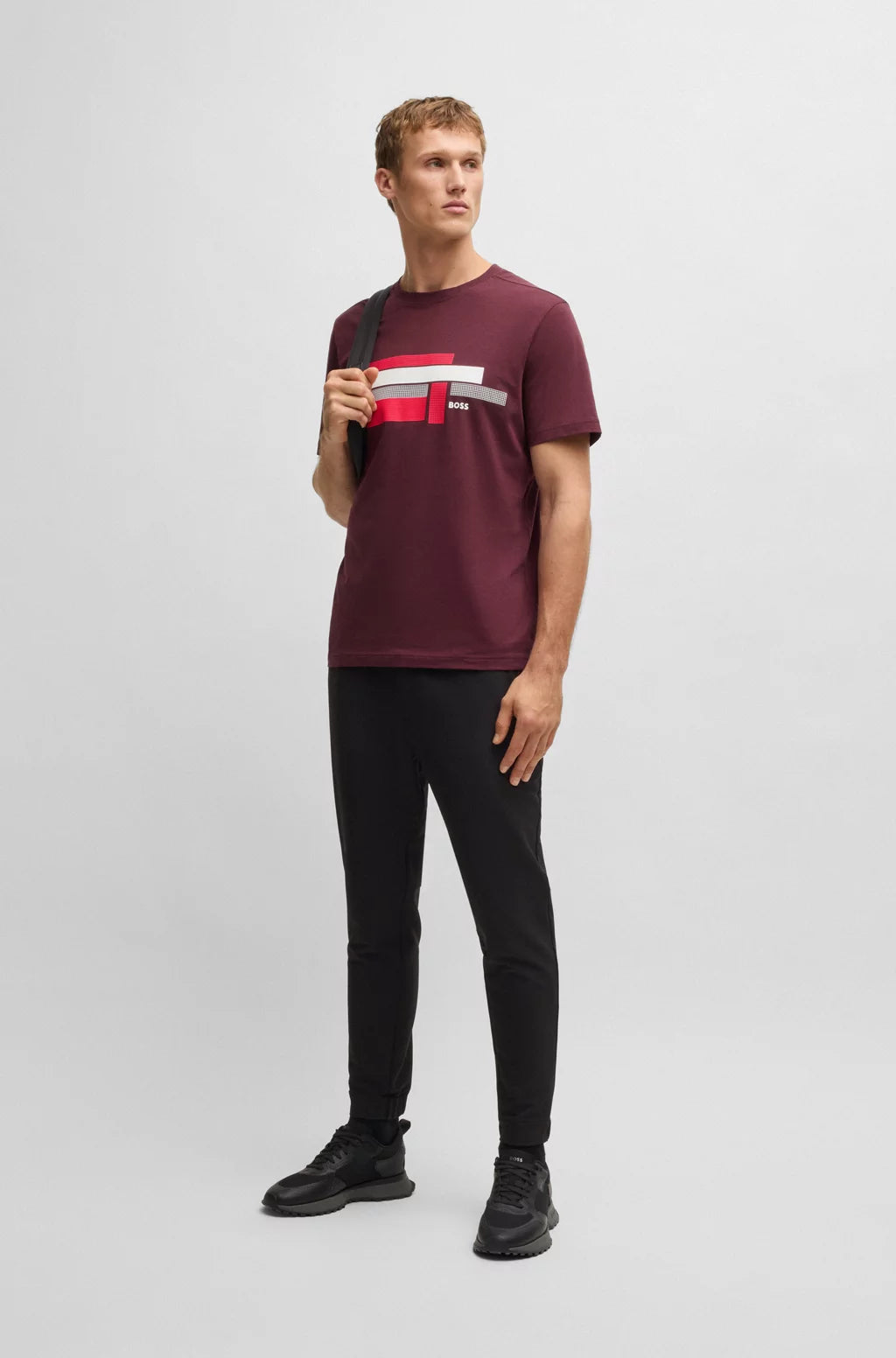 BOSS RELAXED-FIT T-SHIRT IN STRETCH FABRIC WITH LOGO ARTWORK