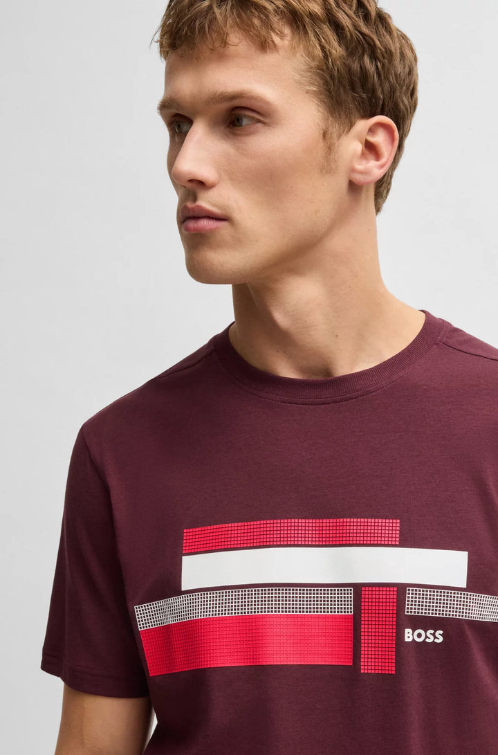 BOSS RELAXED-FIT T-SHIRT IN STRETCH FABRIC WITH LOGO ARTWORK