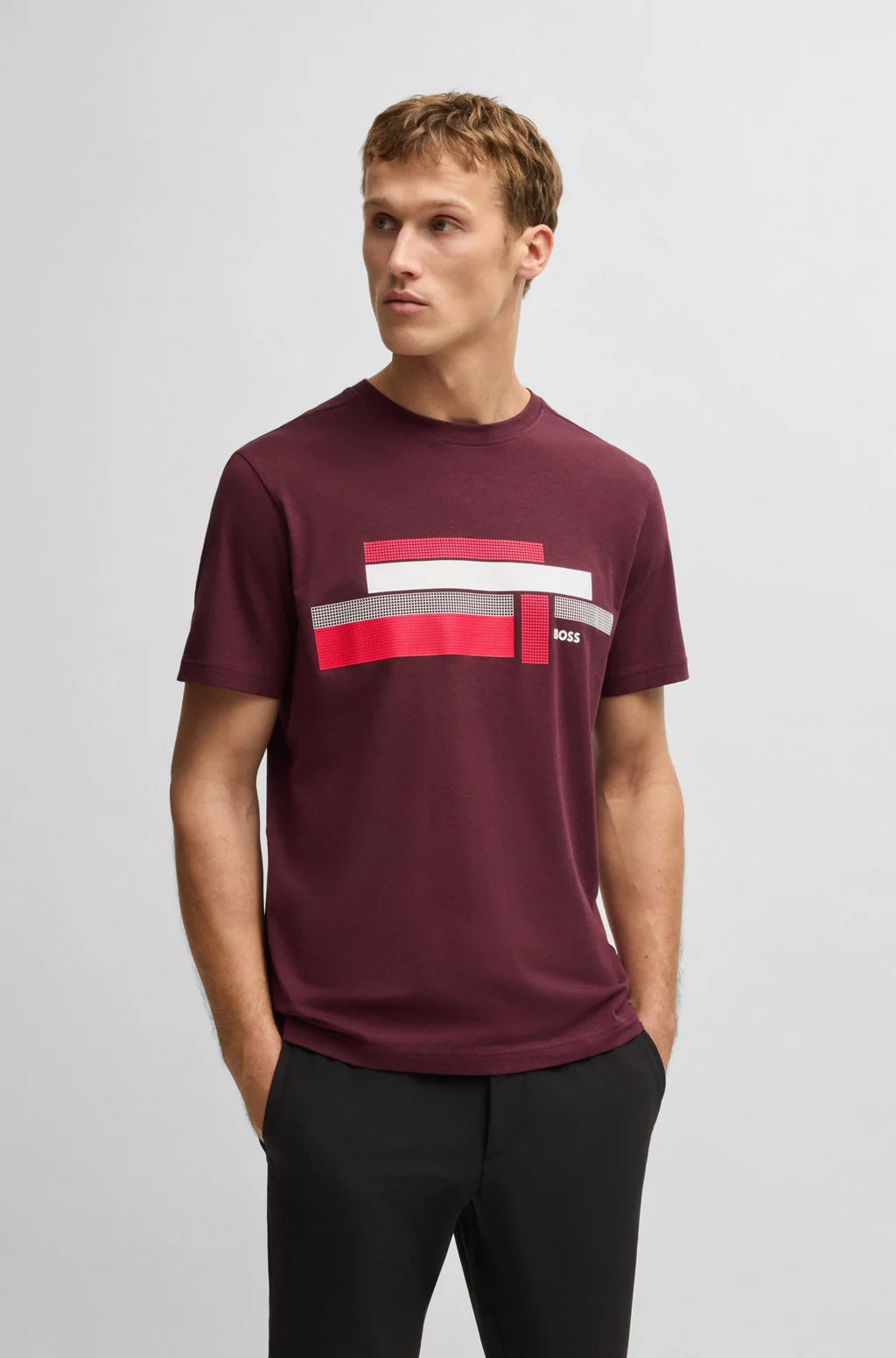 BOSS RELAXED-FIT T-SHIRT IN STRETCH FABRIC WITH LOGO ARTWORK