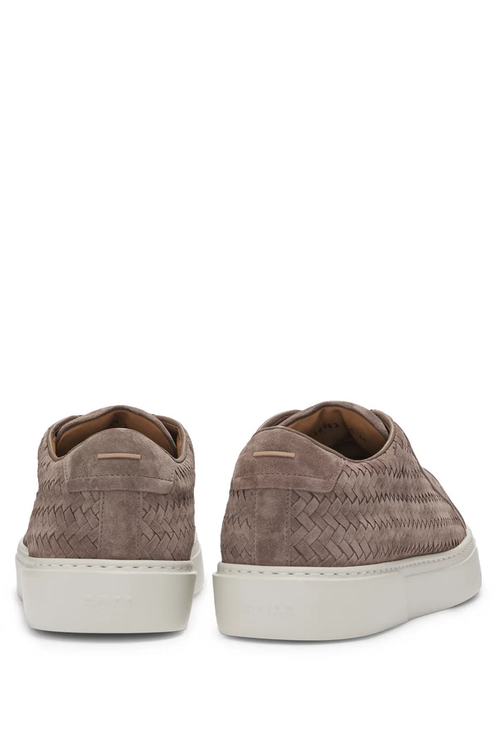 BOSS SELECTED BY SHOHEI OHTANI Gary woven-suede trainers with hidden laces
