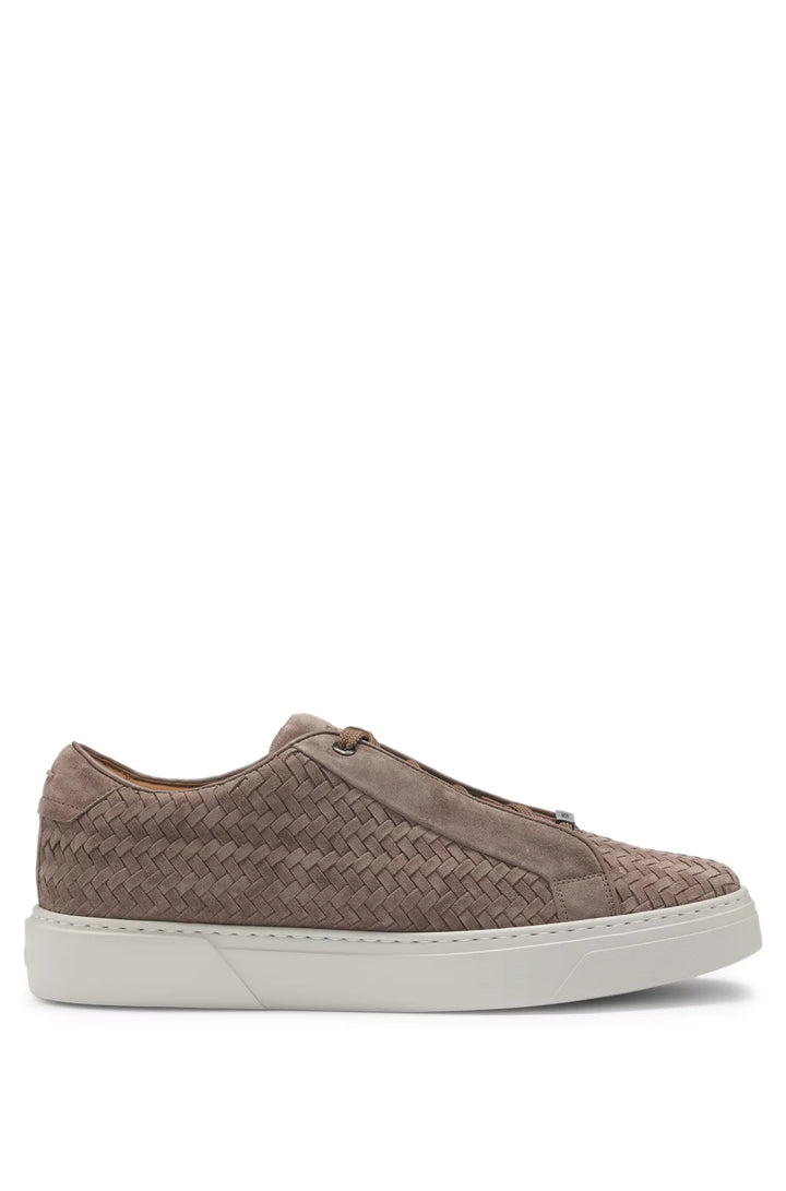 BOSS SELECTED BY SHOHEI OHTANI Gary woven-suede trainers with hidden laces