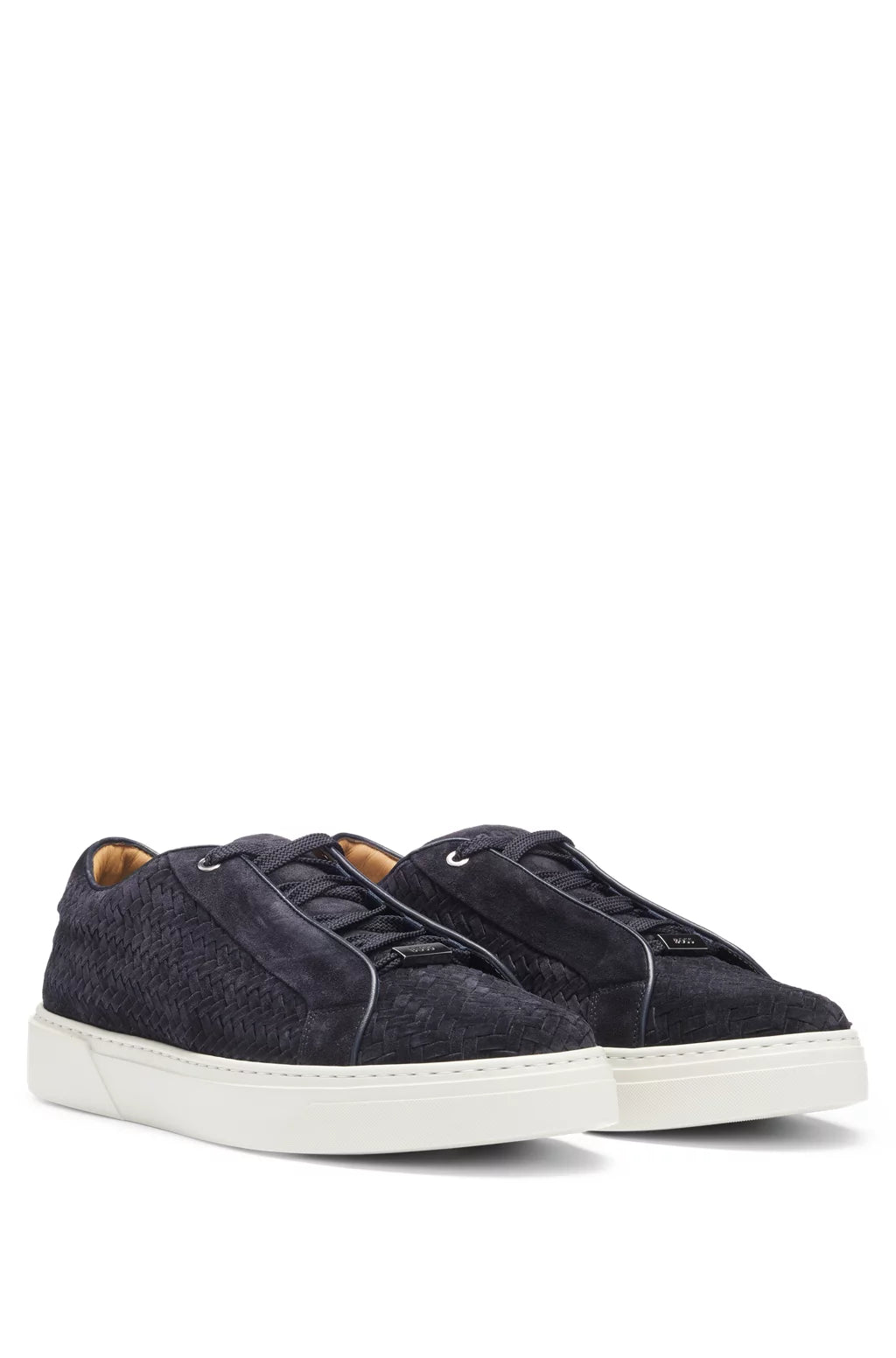 BOSS SELECTED BY SHOHEI OHTANI Gary woven-suede trainers with hidden laces