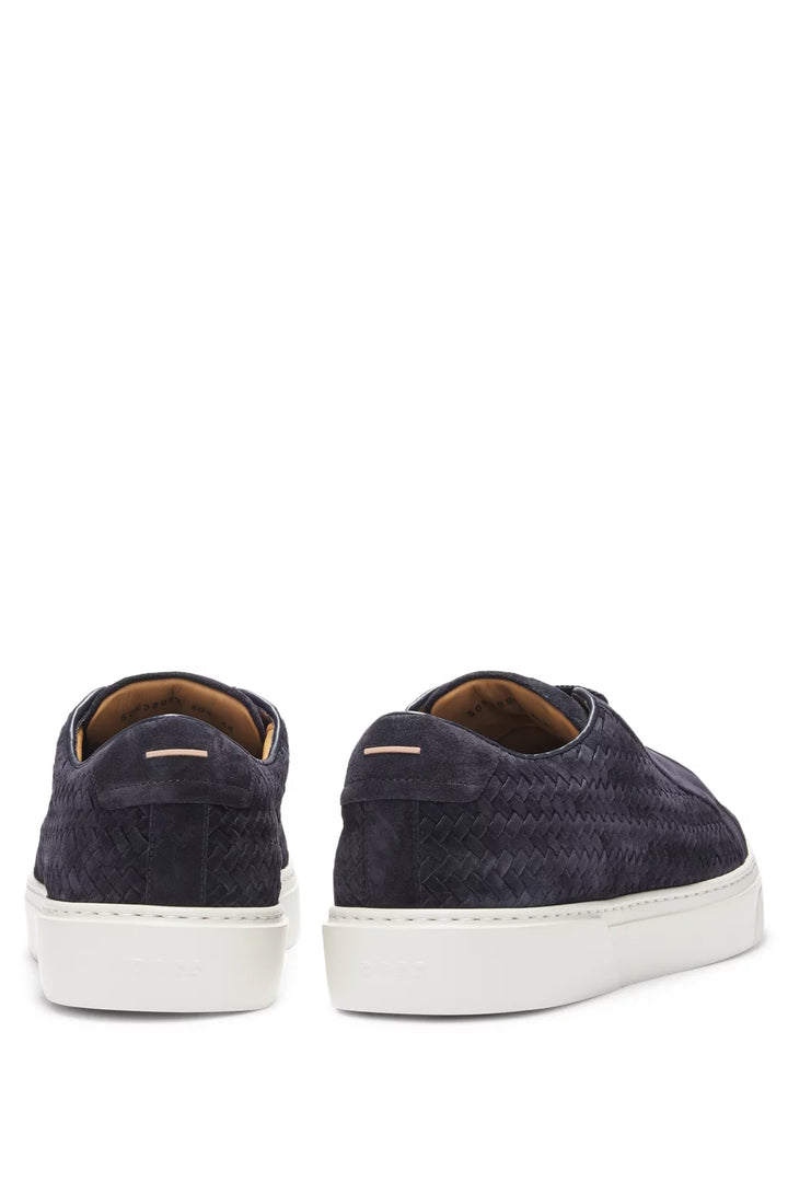 BOSS SELECTED BY SHOHEI OHTANI Gary woven-suede trainers with hidden laces