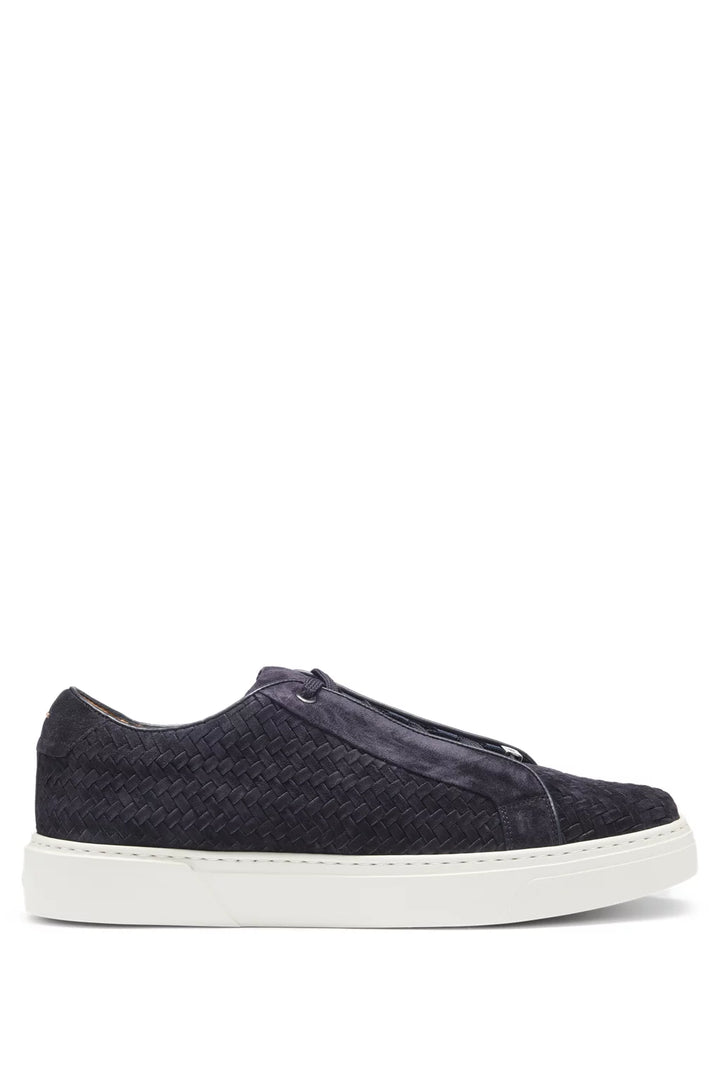 BOSS SELECTED BY SHOHEI OHTANI Gary woven-suede trainers with hidden laces