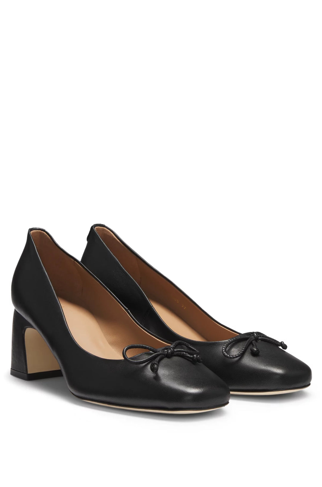 BOSS Heeled pumps in nappa leather with Double B monogram