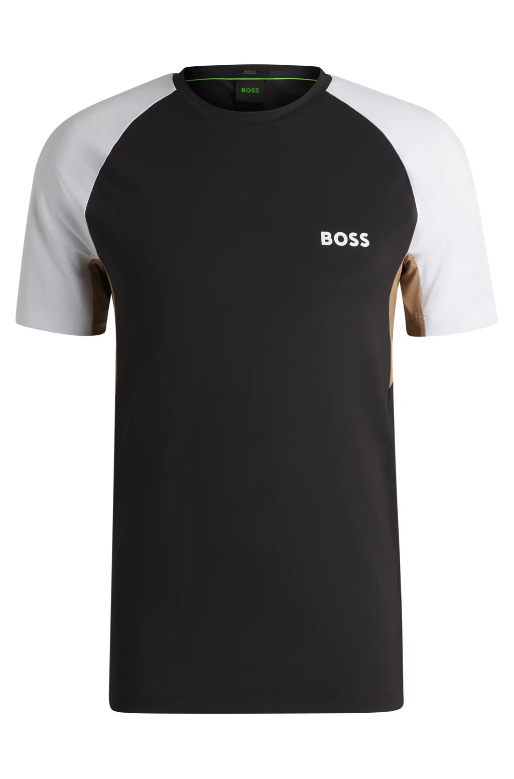 BOSS ACTIVE COLOR-BLOCKED T-SHIRT IN MOISTURE-WICKING FABRIC