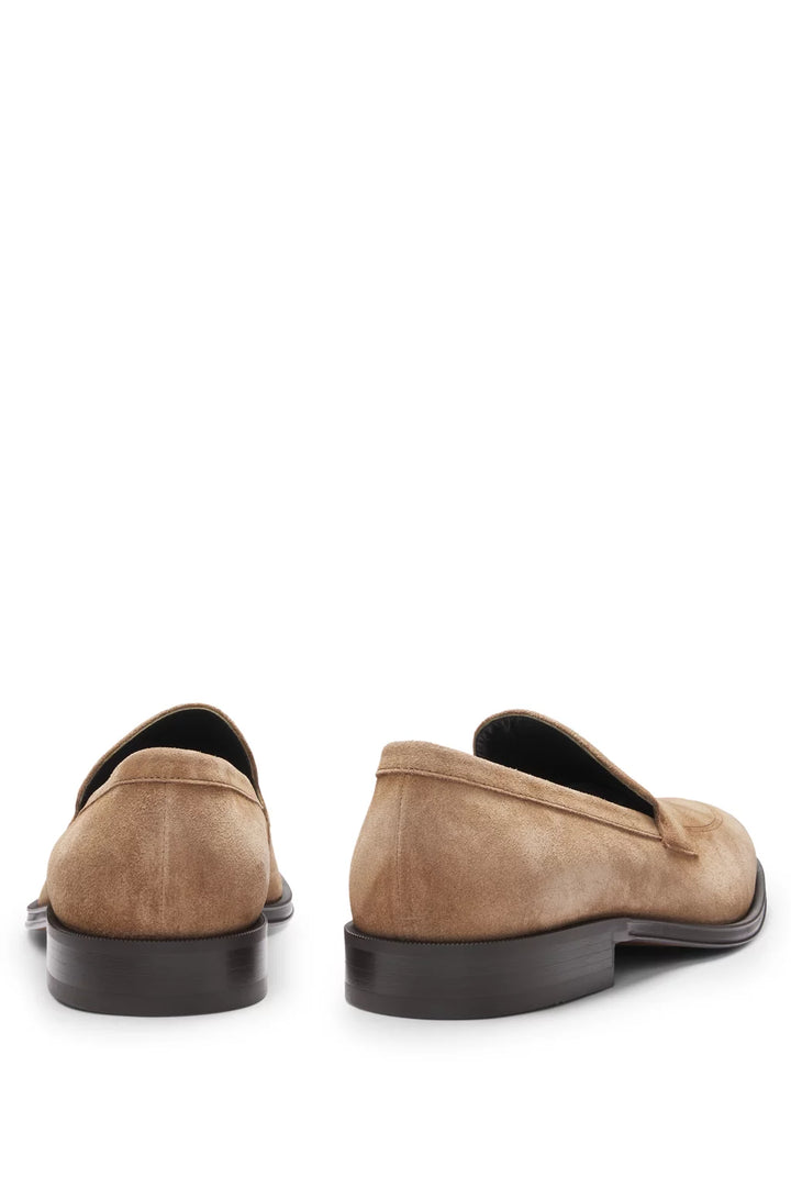 Boss Italian-made suede loafers with penny trim