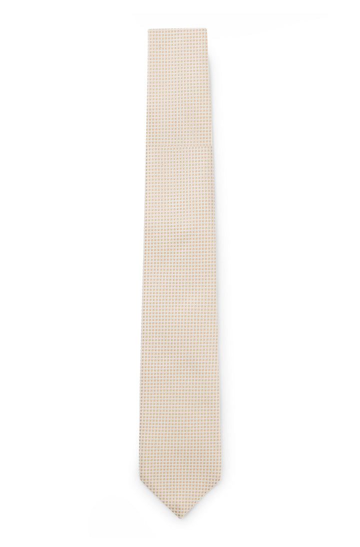 Boss Jacquard-pattern tie in Italian-made silk