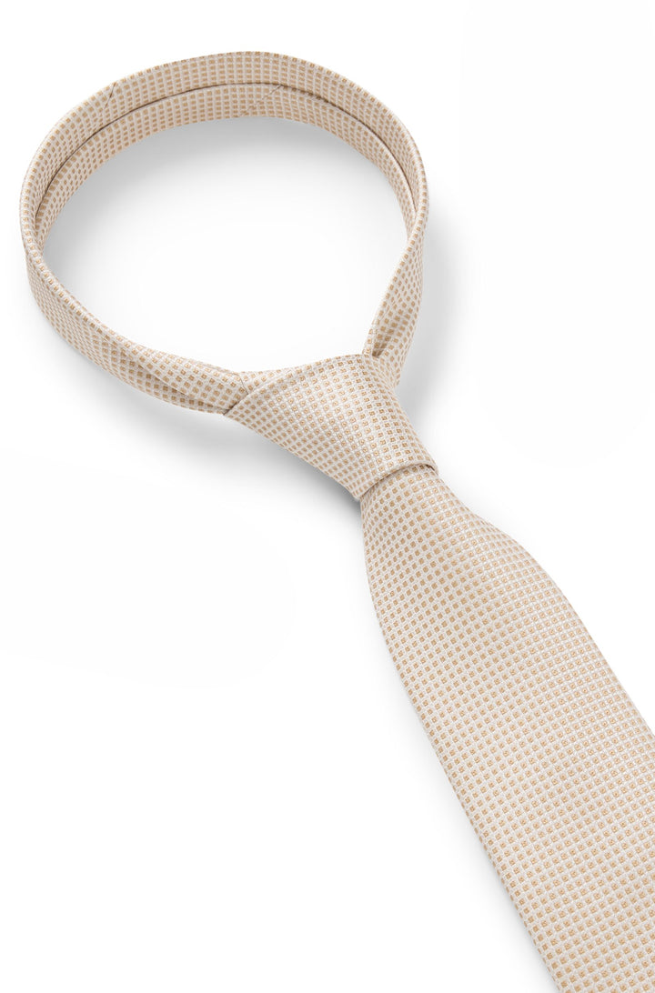 Boss Jacquard-pattern tie in Italian-made silk