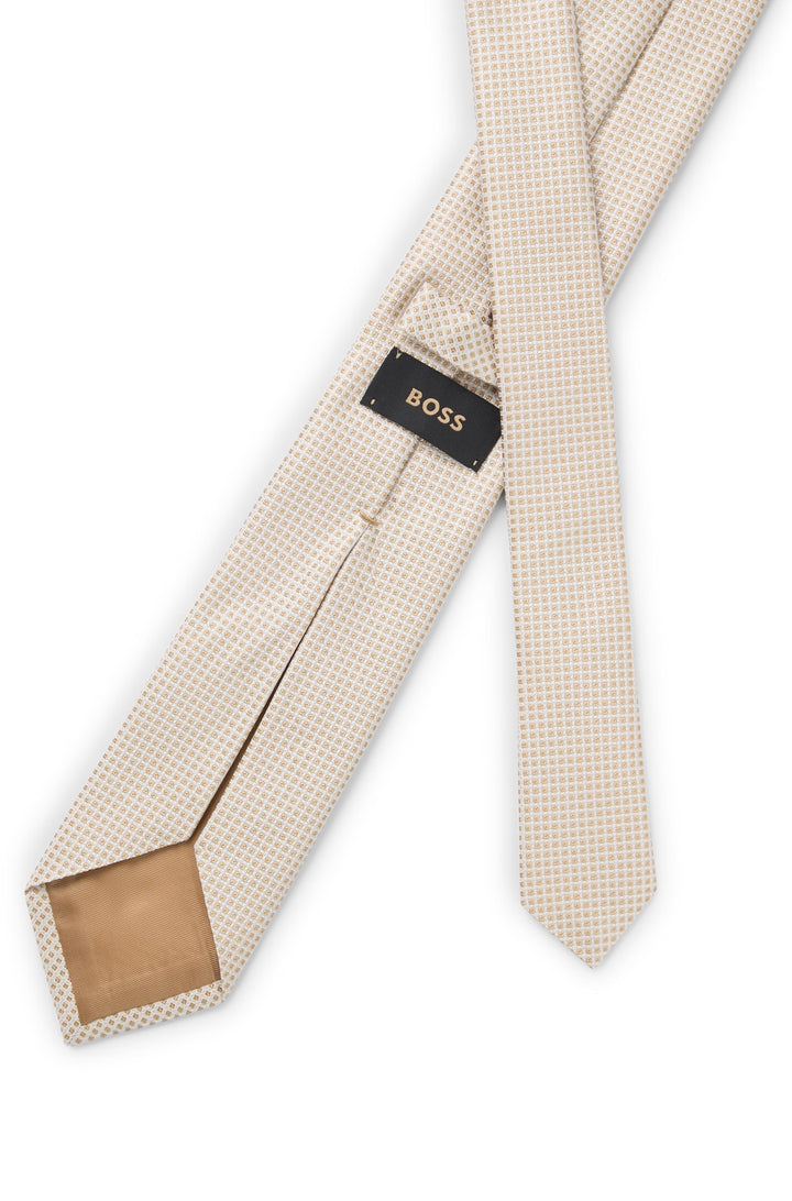Boss Jacquard-pattern tie in Italian-made silk