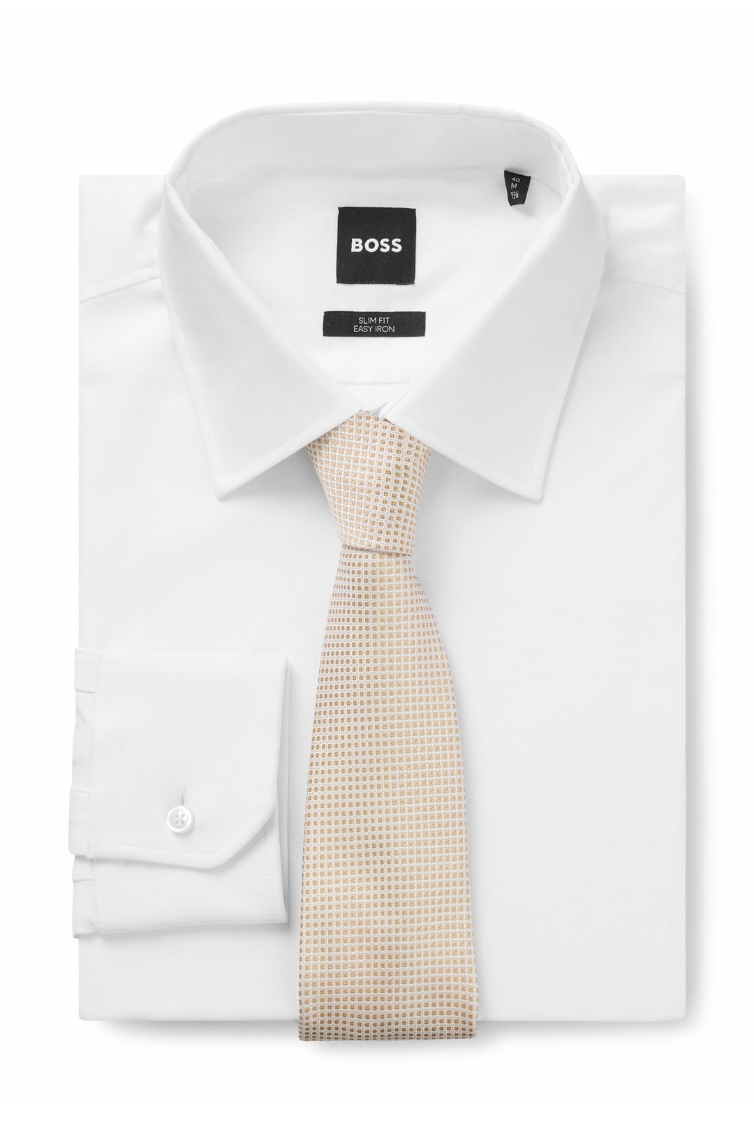 Boss Jacquard-pattern tie in Italian-made silk