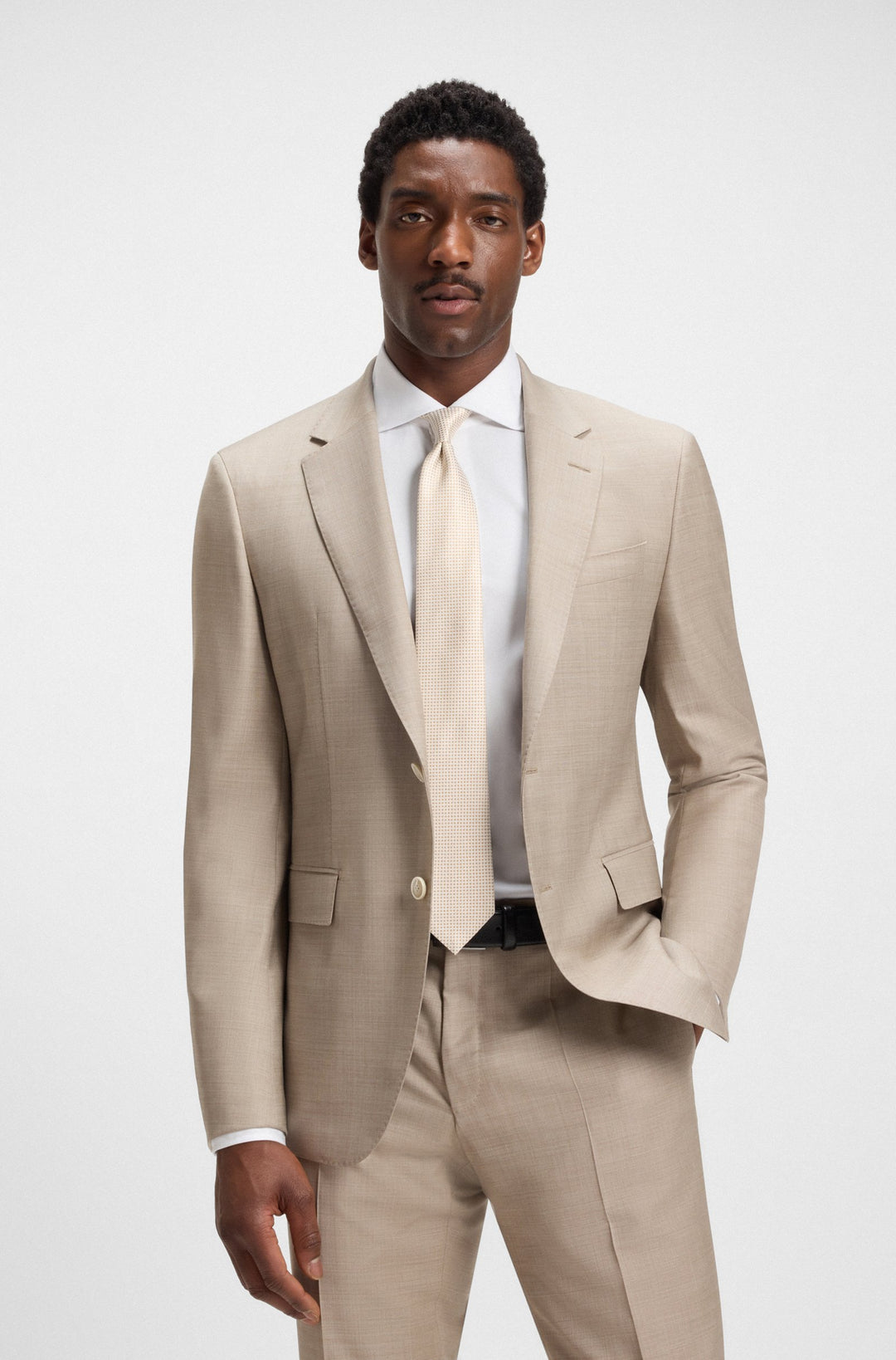 Boss Jacquard-pattern tie in Italian-made silk