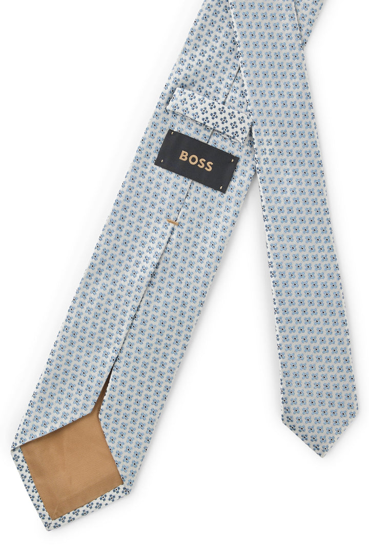 Boss Jacquard-pattern tie in Italian-made silk