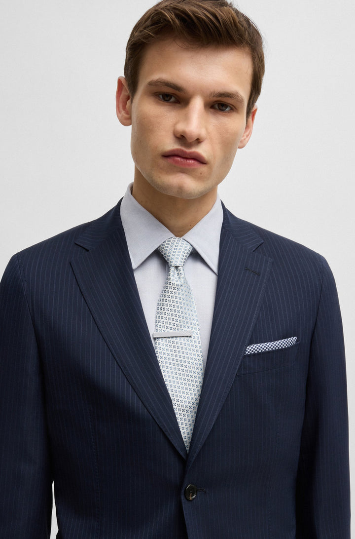 Boss Jacquard-pattern tie in Italian-made silk