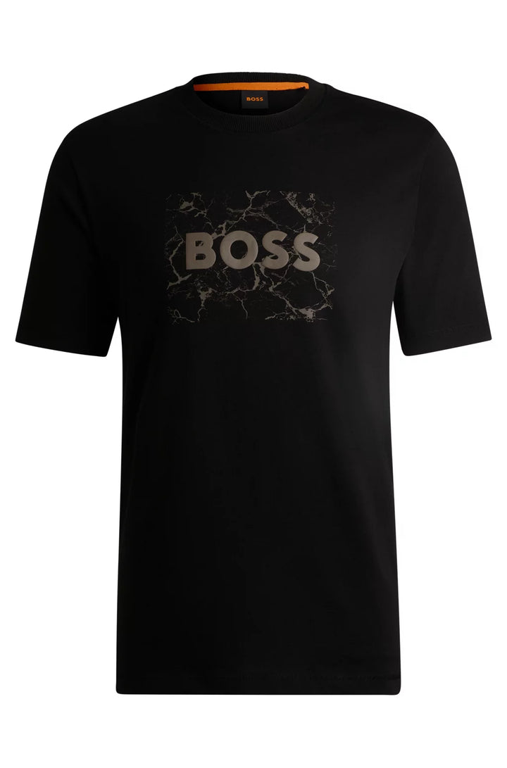 BOSS COTTON-JERSEY T-SHIRT WITH LOGO ARTWORK