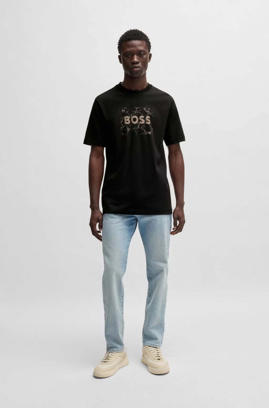 BOSS COTTON-JERSEY T-SHIRT WITH LOGO ARTWORK