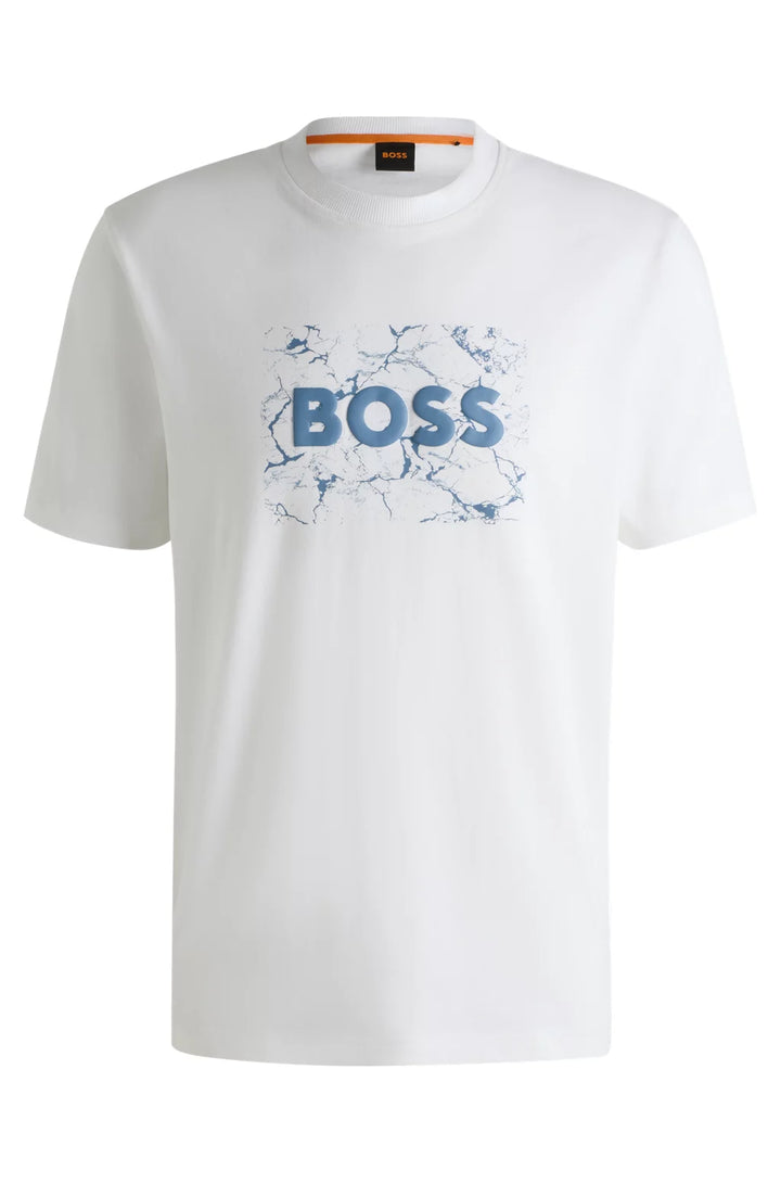 BOSS COTTON-JERSEY T-SHIRT WITH LOGO ARTWORK